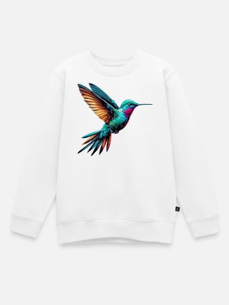 Kolibri - Kinder Premium Organic Sweatshirt - Weiß