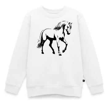Pferd Araber - Kinder Premium Organic Sweatshirt - Weiß - Vorne - AI Model Kid Male (0cm)