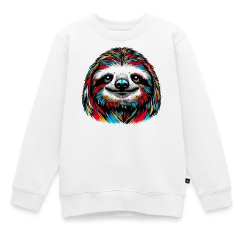 Faultier - Kinder Premium Organic Sweatshirt - Weiß - Vorne - AI Model Kid Male (0cm)