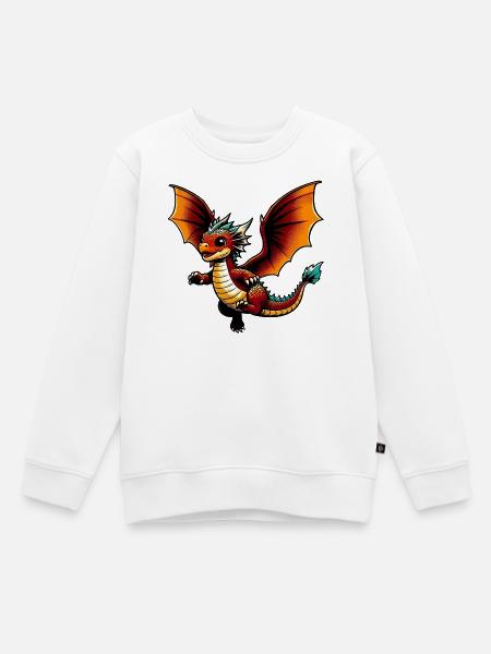 Drache - Kinder Premium Organic Sweatshirt - Weiß
