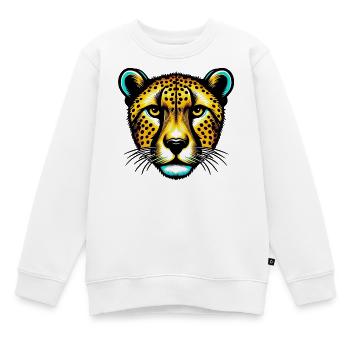 Gepard - Kinder Premium Organic Sweatshirt - Weiß - Vorne - AI Model Kid Male (0cm)