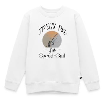 Ich kann nicht, ich habe Speed Sail - Kinder Premium Organic Sweatshirt - Weiß - Vorne - AI Model Kid Male (0cm)