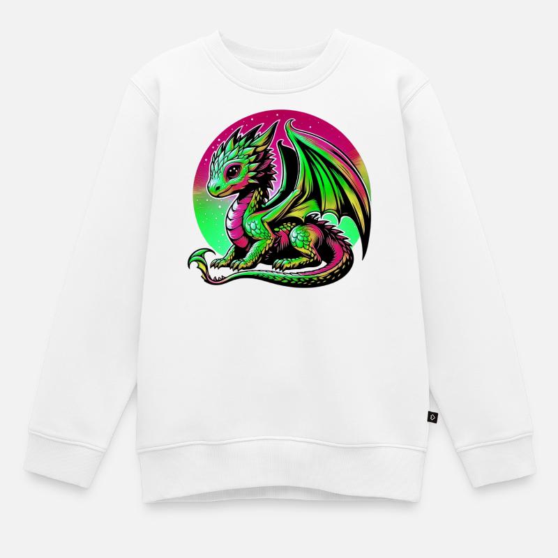 Drache - Kinder Premium Organic Sweatshirt - Weiß