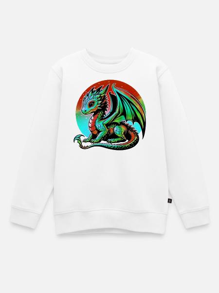 Drache - Kinder Premium Organic Sweatshirt - Weiß
