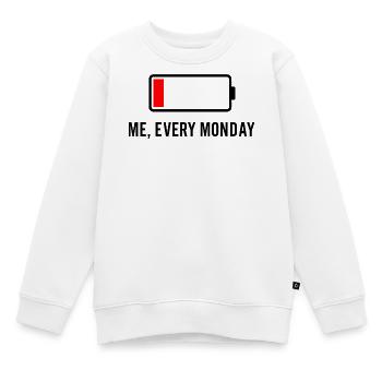 Schwache Batterie – Ich, jeden Monat - Kinder Premium Organic Sweatshirt - Weiß - Vorne - AI Model Kid Male (0cm)
