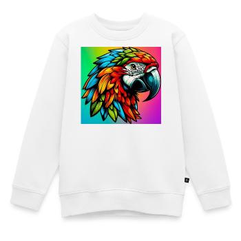perroquet - Sweat Premium enfant bio - blanc - Devant - AI Model Kid Male (0cm)