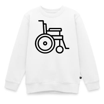 Rollstuhl - Kinder Premium Organic Sweatshirt - Weiß - Vorne - AI Model Kid Male (0cm)