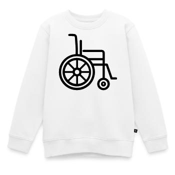 Rollstuhl - Kinder Premium Organic Sweatshirt - Weiß - Vorne - AI Model Kid Male (0cm)