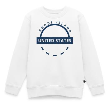Rhode Island USA Rundes Logo - Kinder Premium Organic Sweatshirt - Weiß - Vorne - AI Model Kid Male (0cm)