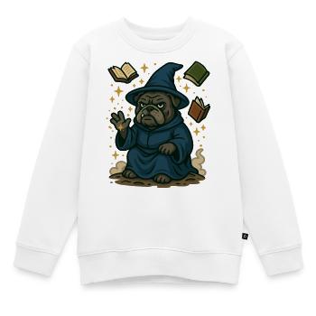 Bulldogge Zauberer Casting Magie Fantasy Karikatur - Kinder Premium Organic Sweatshirt - Weiß - Vorne - AI Model Kid Male (0cm)