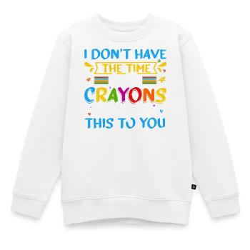 Je n’ai ni le temps ni les crayons... - Sweat Premium enfant bio - blanc - Devant - AI Model Kid Male (0cm)