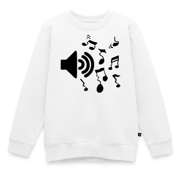 Volume du logo du haut-parleur - Sweat Premium enfant bio - blanc - Devant - AI Model Kid Male (0cm)