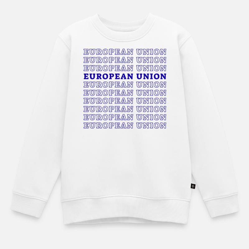 UNION EUROPÉENNE - Sweat Premium enfant bio - blanc
