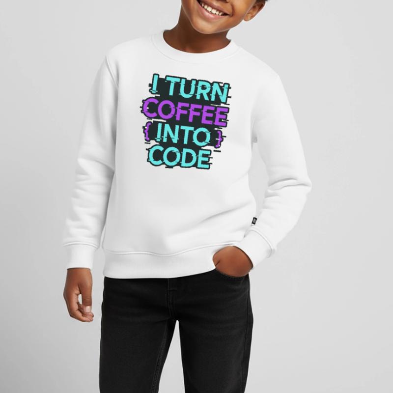 Je transforme le café en code Sweat Premium enfant bio