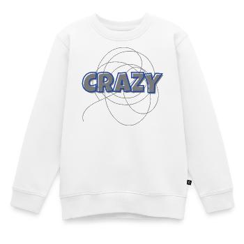 Crazy - Kinder Premium Organic Sweatshirt - Weiß - Vorne - AI Model Kid Male (0cm)