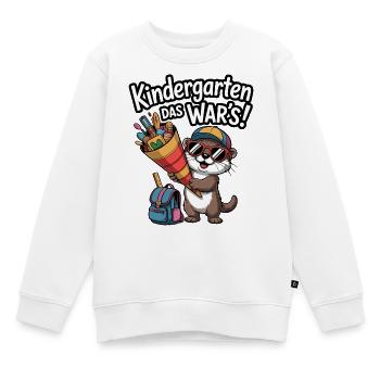 Now a schoolchild! Funny otter for school enrollment - Kids Premium Organic Sweatshirt - white - Front - AI Model Kid Male (0cm)