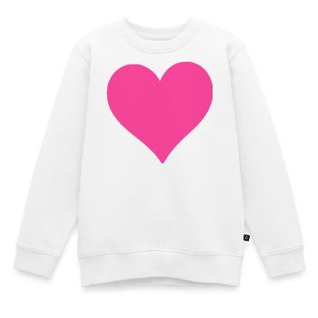 Cœur Rose Cœur Cadeau Rose Pink Saint-Valentin - Sweat Premium enfant bio - blanc - Devant - AI Model Kid Male (0cm)
