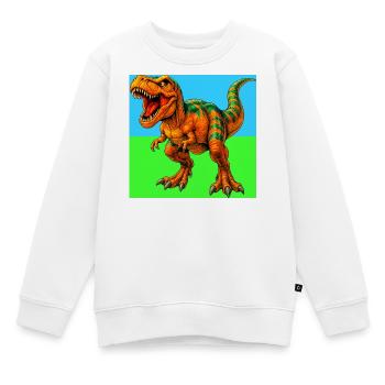 dinosaur - Kids Premium Organic Sweatshirt - white - Front - AI Model Kid Male (0cm)