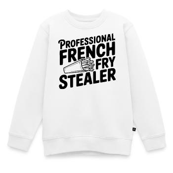 Professional French Fry Stealer - Kids Premium Organic Sweatshirt - white - Front - AI Model Kid Male (0cm)