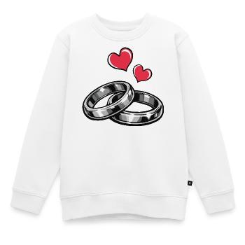 Eheringe - Kinder Premium Organic Sweatshirt - Weiß - Vorne - AI Model Kid Male (0cm)