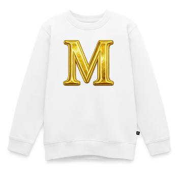 Brillant en cristal M doré - Sweat Premium enfant bio - blanc - Devant - AI Model Kid Male (0cm)