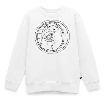 Plan de pizza Hamster Balanced Bike - Sweat Premium enfant bio - blanc - Devant - AI Model Kid Male (0cm)