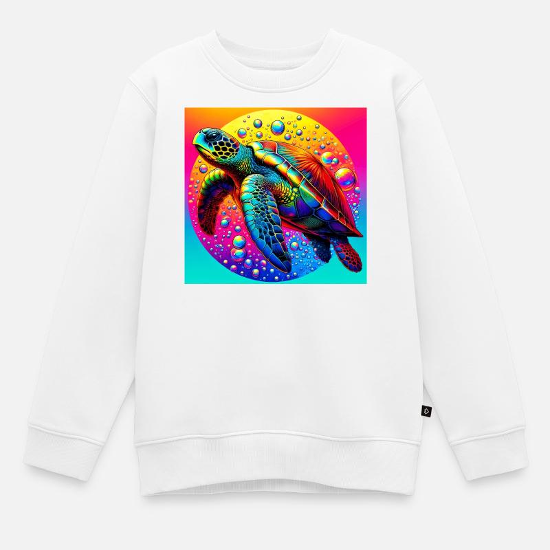 tortue - Sweat Premium enfant bio - blanc