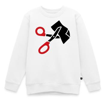 Vêtements Ciseaux Ciseaux de Sauvetage - Sweat Premium enfant bio - blanc - Devant - AI Model Kid Male (0cm)
