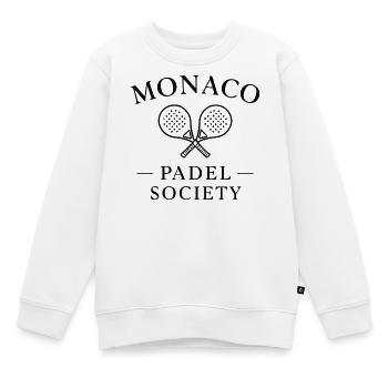 Monaco Padel Society Logo - Kinder Premium Organic Sweatshirt - Weiß - Vorne - AI Model Kid Male (0cm)