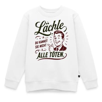 Lächle Spruch Porträt Retro - Kinder Premium Organic Sweatshirt - Weiß - Vorne - AI Model Kid Male (0cm)