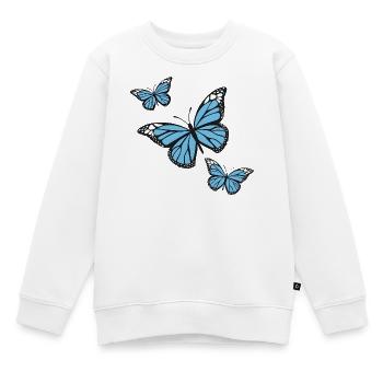 Blue butterflies - Kids Premium Organic Sweatshirt - white - Front - AI Model Kid Male (0cm)