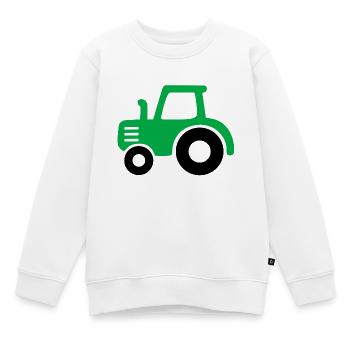 grüner Traktor Kindermotiv - Kinder Premium Organic Sweatshirt - Weiß - Vorne - AI Model Kid Male (0cm)