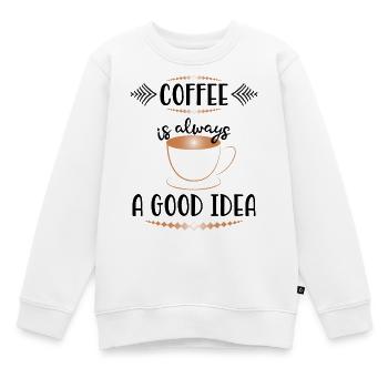 Tasse à café en cuivre Art déco - Sweat Premium enfant bio - blanc - Devant - AI Model Kid Male (0cm)
