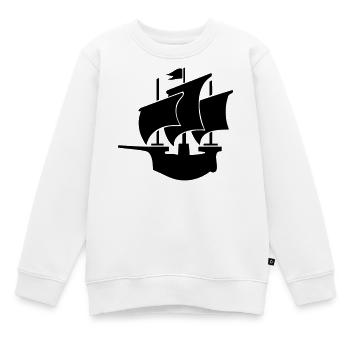 segelschiff hanse kogge - Kinder Premium Organic Sweatshirt - Weiß - Vorne - AI Model Kid Male (0cm)
