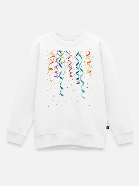 Silvester. Bunte Luftschlangen mit Konfetti. - Kinder Premium Organic Sweatshirt - Weiß