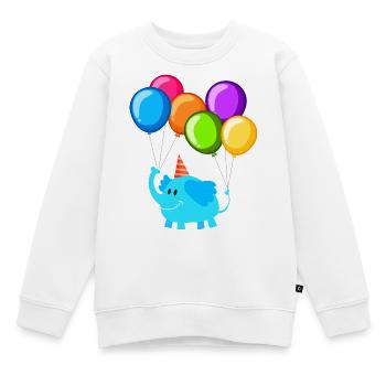 Elefant / Geburtstag Kindergeburtstag Babyelefant - Kinder Premium Organic Sweatshirt - Weiß - Vorne - AI Model Kid Male (0cm)