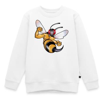 Frelon musclé très fort dans le style BD - Sweat Premium enfant bio - blanc - Devant - AI Model Kid Male (0cm)