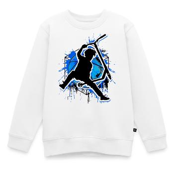 Scooter - Stuntscooter - Trottinett - Roller Blau - Kinder Premium Organic Sweatshirt - Weiß - Vorne - AI Model Kid Male (0cm)