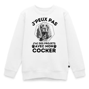 j ai des projets avec mon cocker chien mignon 2 - Sweat Premium enfant bio - blanc - Devant - AI Model Kid Male (0cm)