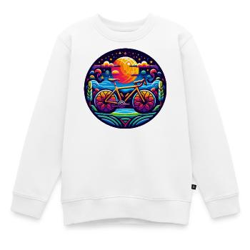 L’abstraction cycliste pour les cyclistes - Sweat Premium enfant bio - blanc - Devant - AI Model Kid Male (0cm)