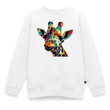 Giraffe Pop Art - Kinder Premium Organic Sweatshirt - Weiß - Vorne - AI Model Kid Male (0cm)