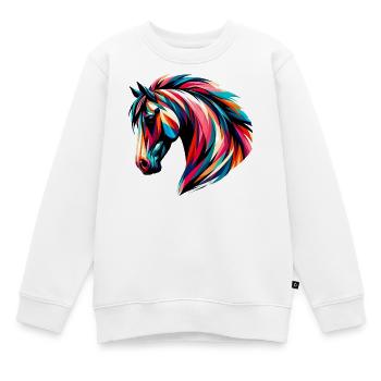 Pferd - Kinder Premium Organic Sweatshirt - Weiß - Vorne - AI Model Kid Male (0cm)