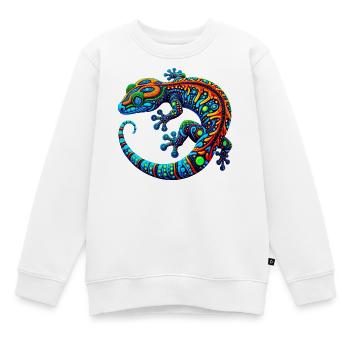 Gecko - Sweat Premium enfant bio - blanc - Devant - AI Model Kid Male (0cm)