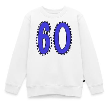 60. 60 ANS. 60e ANNIVERSAIRE. ANNIVERSAIRE 60 ANS. - Sweat Premium enfant bio - blanc - Devant - AI Model Kid Male (0cm)