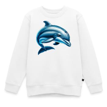 Delfin - Kinder Premium Organic Sweatshirt - Weiß - Vorne - AI Model Kid Male (0cm)