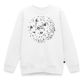 Zahlen und Buchstaben - Kinder Premium Organic Sweatshirt - Weiß - Vorne - AI Model Kid Male (0cm)