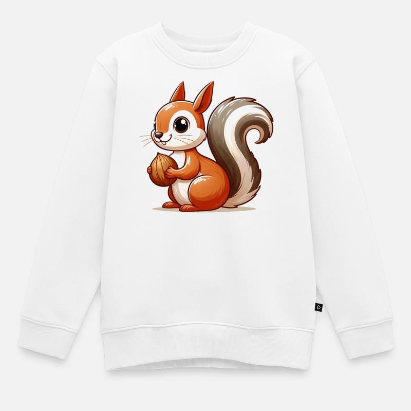 Écureuil - Sweat Premium enfant bio - blanc