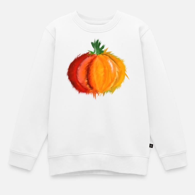 citrouille - Sweat Premium enfant bio - blanc