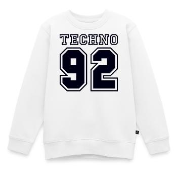 TECHNO 92 - Kinder Premium Organic Sweatshirt - Weiß - Vorne - AI Model Kid Male (0cm)