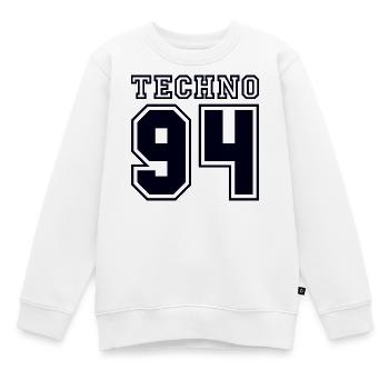 TECHNO 94 - Kinder Premium Organic Sweatshirt - Weiß - Vorne - AI Model Kid Male (0cm)